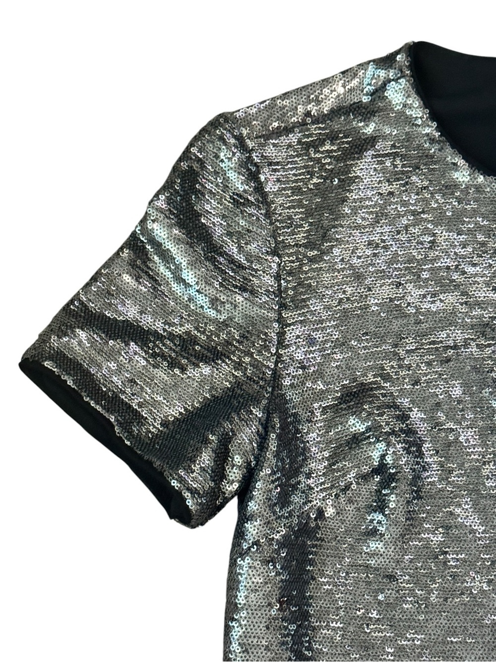 Ralph Lauren Silver Sequin Midi Cocktail Dress - Picture 3 of 6